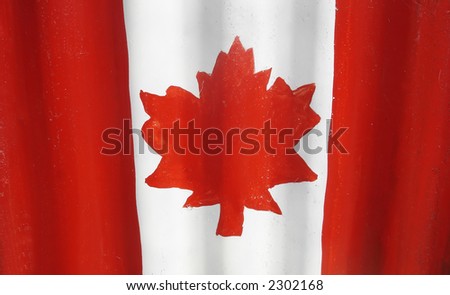 Canadian flag painted on iron