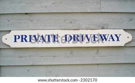 Private driveway sign
