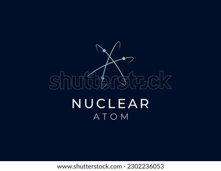 nuclear or atom logo design. Nuclear logo Royalty-Free Stock Photo #2302236053