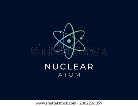 nuclear or atom logo design. Nuclear logo Royalty-Free Stock Photo #2302236059