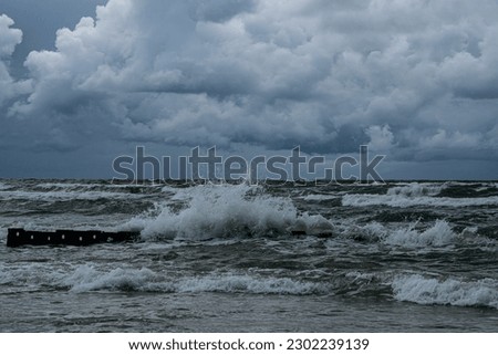 Waves of Baltic Sea. Klaipeda, Lithuania.