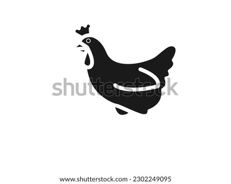 illustration of a silhouette of Chicken on isolated white background