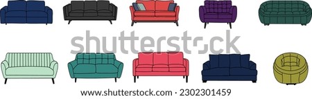 Sofa Icon Illustration Chair Bed