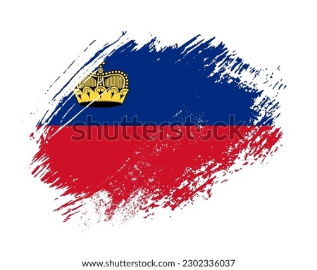 Shiny sparkle brush flag of Liechtenstein country with stroke glitter effect