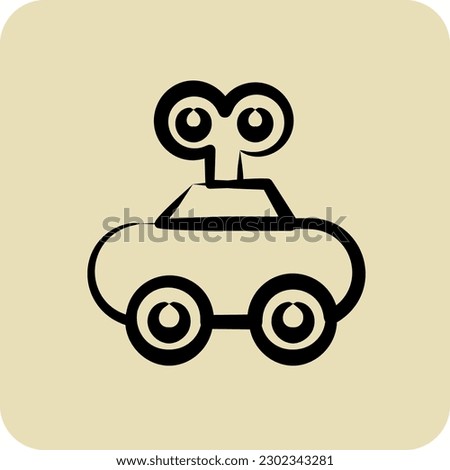 Icon Clockwork Car. suitable for Kids symbol. hand drawn style. simple design editable. design template