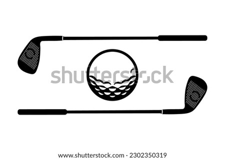 Vector Golf Equipment, Golf Ball And Golf Club Vector