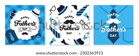 Vector illustration set for Father's Day. for banners and posters. Royalty-Free Stock Photo #2302363913