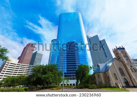 Houston downtown Smith St cityscape skyline Texas US USA