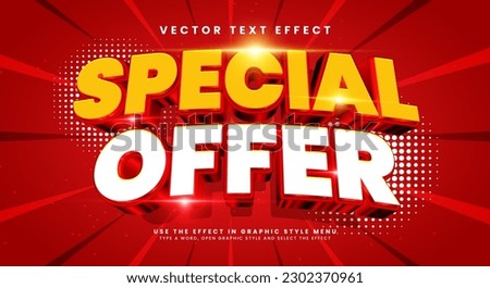 Special offer 3d editable vector text style effect. Vector text effect with luxury concept. Royalty-Free Stock Photo #2302370961