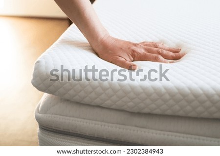 Mattress Memory Foam Bed Topper In Bedroom Royalty-Free Stock Photo #2302384943