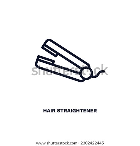 hair straightener icon. Thin line hair straightener icon from beauty and elegance collection. Outline vector isolated on white background. Editable hair straightener symbol can be used web and mobile