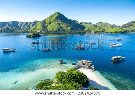 views of kelor island on komodo national park, indonesia Royalty-Free Stock Photo #2302424373