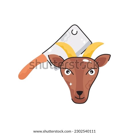 Secrifice doodle vector outline icon. EPS 10 file Royalty-Free Stock Photo #2302540111