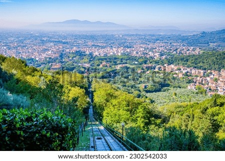 View of Montecatini from the funicular, Tuscany, Italy.