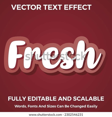 Fresh style 3d text effect vector design	