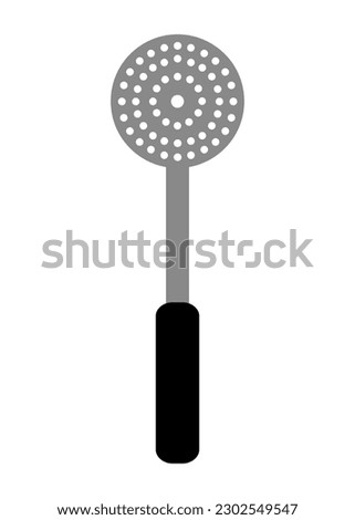 Skimmer icon isolated on white background. Skimmer pictogram illustration. Kitchen. Cooking