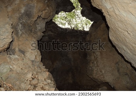 rocky walls of eco cave garden at nainital, a beautiful natural and man made cave system