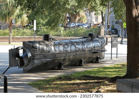 Submarine H.L. Hunley in Charleston, SC Royalty-Free Stock Photo #2302577875