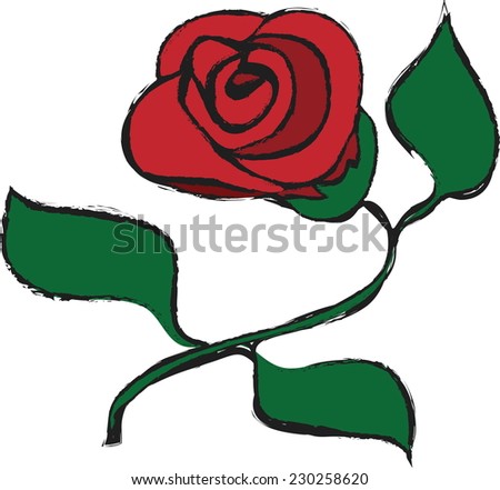 doodle red roses grunge vector