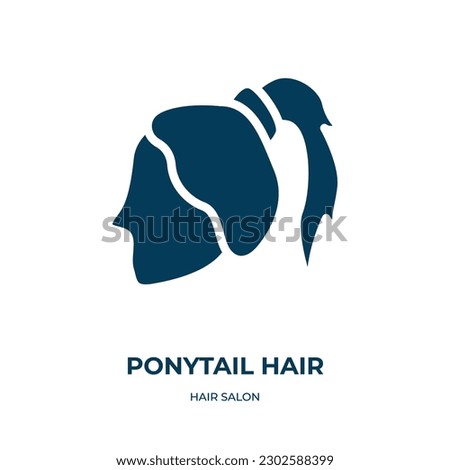 ponytail hair vector icon. ponytail hair, woman, young filled icons from flat hair salon concept. Isolated black glyph icon, vector illustration symbol element for web design and mobile apps