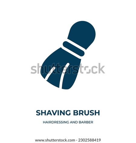 shaving brush vector icon. shaving brush, beard, cream filled icons from flat hairdressing and barber shop concept. Isolated black glyph icon, vector illustration symbol element for web design and 