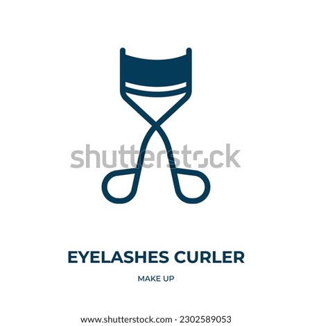 eyelashes curler vector icon. eyelashes curler, curler, beauty filled icons from flat make up concept. Isolated black glyph icon, vector illustration symbol element for web design and mobile apps