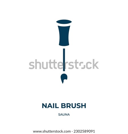 nail brush vector icon. nail brush, brush, nail filled icons from flat sauna concept. Isolated black glyph icon, vector illustration symbol element for web design and mobile apps