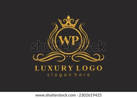 WP Letter Royal Luxury Logo template in vector art for Restaurant, Royalty, Boutique, Cafe, Hotel, Heraldic, Jewelry, Fashion and other vector illustration.