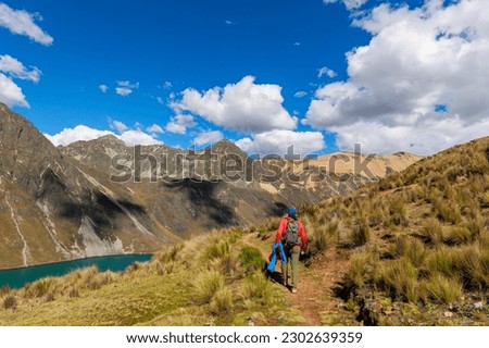 Beautiful landscapes in lagoons and mountains of Huanza, Peru