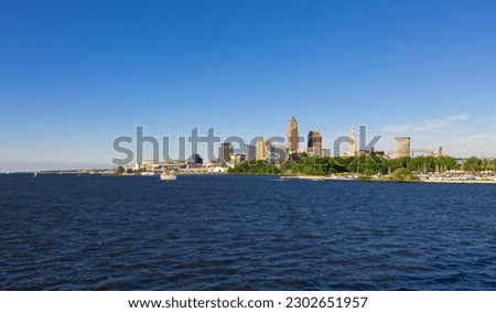 Cleveland Downtown, Ohio, Skyline, view from Lake Erie