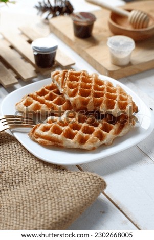 Picture of three croffle on white plate