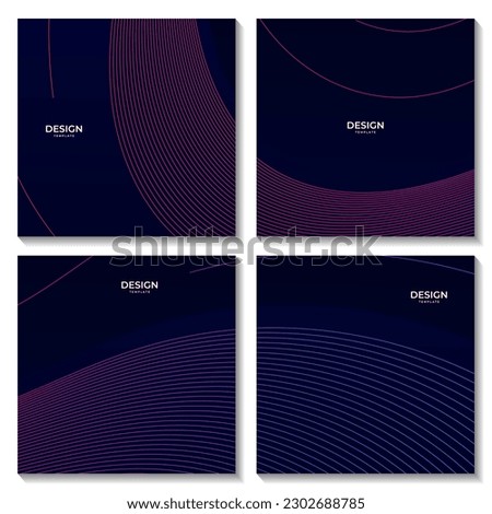 abstract squares set dark colorful gradient background with lines vector illustration