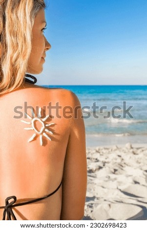 happy girl with the sun on her back by the sea in the nature