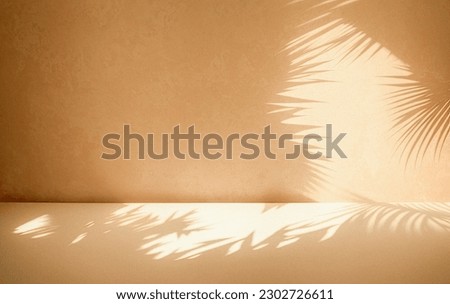 Abstract silhouette shadow white background of natural leaves tree branch falling on wall. Transparent blurry shadow of tropical leaves sun light. Sunny day, sun rays