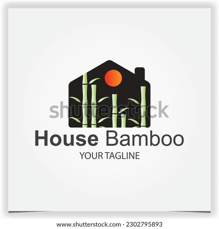 house bamboo logo design premium elegant template vector eps 10