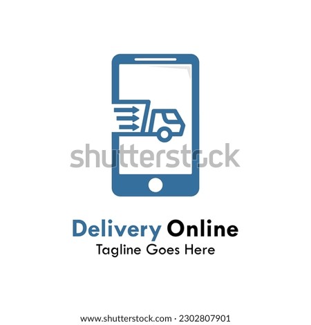 Delivery online design logo template illustration