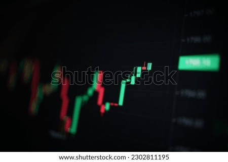 Stock graph with green and red candles