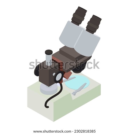 Virus microscope icon. Isometric of virus microscope icon for web design isolated on white background