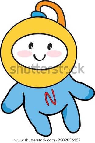 A human doll wearing a space suit, cute and bright, can be used to decorate the message.