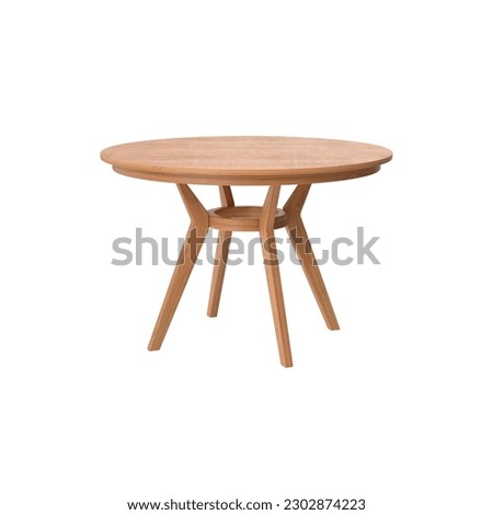 3D iilustration of Wooden Ring Table isolated on white background