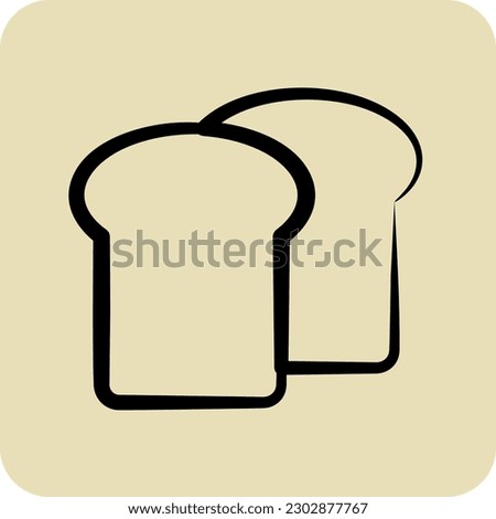 Icon Toast Bread. suitable for Bakery symbol. hand drawn style. simple design editable. design template