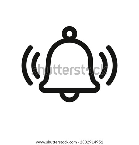 Notification bell icon. Outline style. notification bell vector icon for web design isolated on white background Royalty-Free Stock Photo #2302914951