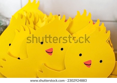 wooden yellow chickens. children's wooden toys