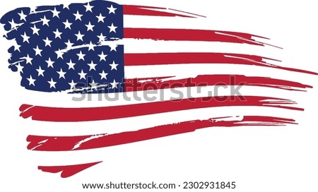 GRUNGED WAVY AMERICAN FLAG VECTOR