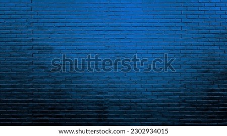 blue brick wall texture for pattern background. abstract architectural wide panorama brick work wall for rustic, industrial, loft, futuristic design in close up view. Royalty-Free Stock Photo #2302934015
