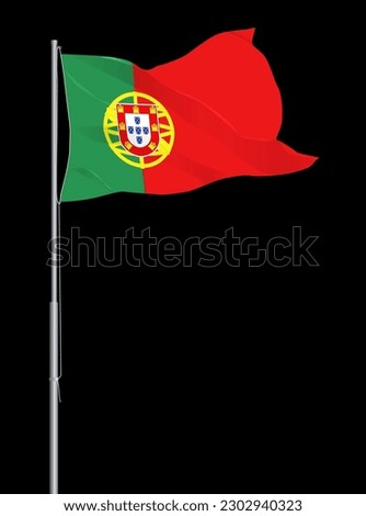 Isolated national flag of Portugal