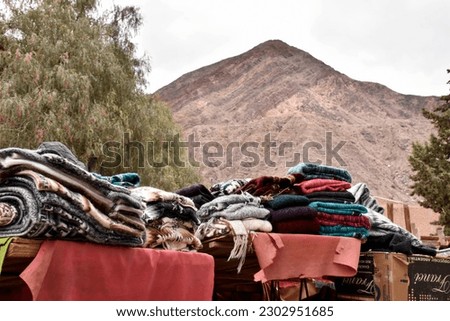 city ​​of purmamarca jujuy hill seven colors and commercial plaza Royalty-Free Stock Photo #2302951685