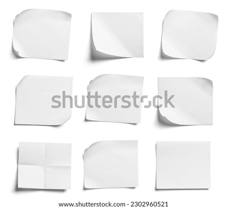 close up of  a white note paper on white background Royalty-Free Stock Photo #2302960521