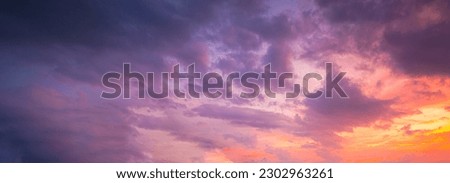 clouds and pink sky,sweet sky,Light pink clouds in sunset blue sky. Pastel colors of clouds, sunrise sundown natural background Royalty-Free Stock Photo #2302963261