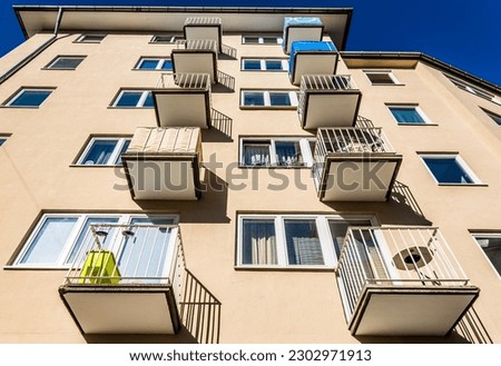 balcony at an old plattenbau - austria - photo